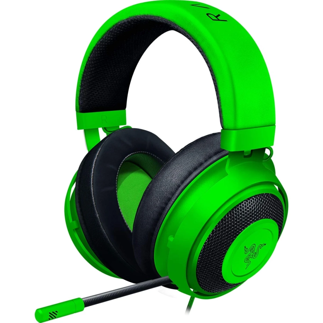 Razer Kraken Cross -platform سائق سلكي 50 مم كابل ميكروفون أحادي الاتجاه 3.5 مم مع عناصر تحكم في الخط - - الأخضر