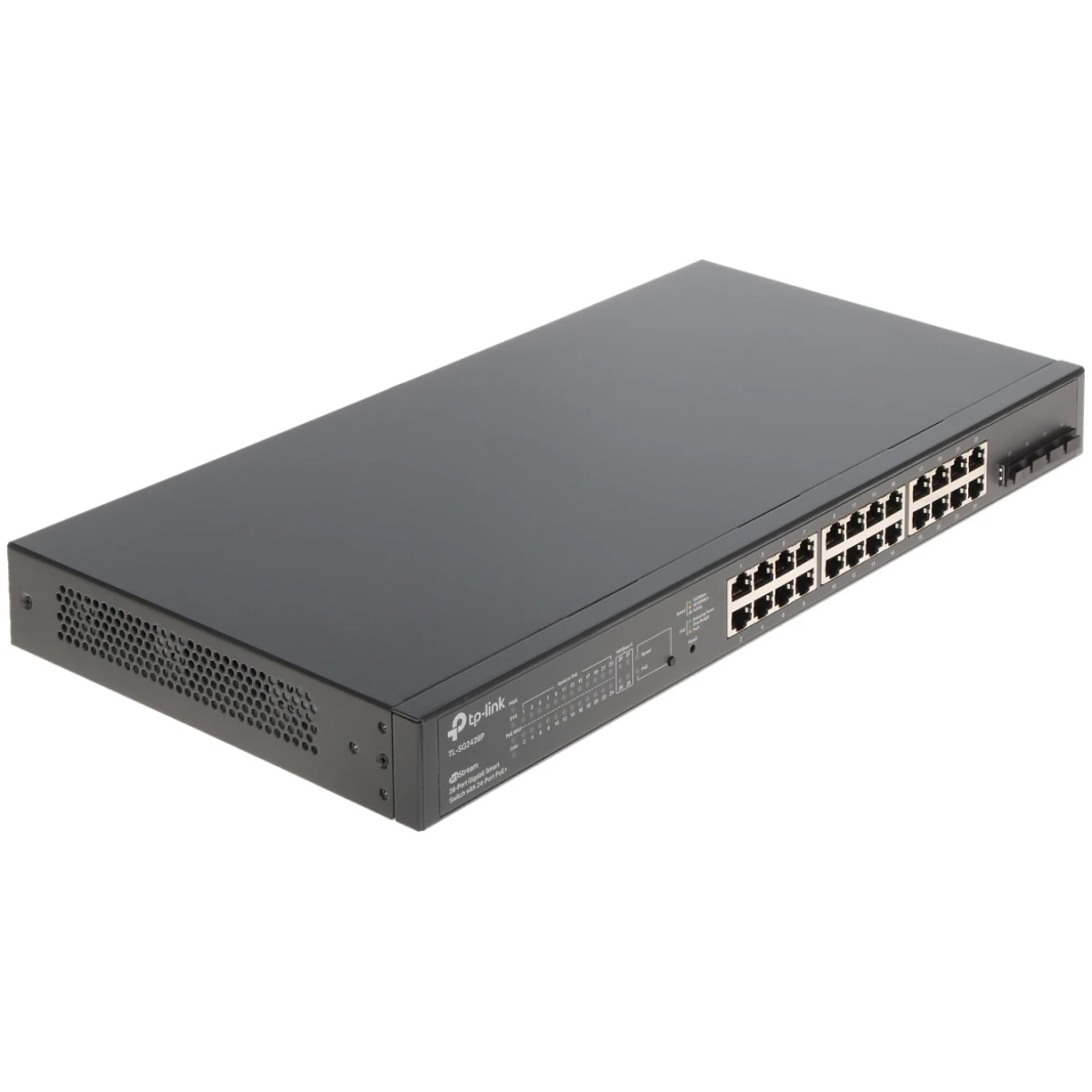 TP-Link TL-SG2428P Jetstream 24 Port Gigabit Smart Managed PoE Switch 24 PoE+ Ports @250W & 4 SFP Slots Omada SDN متكامل