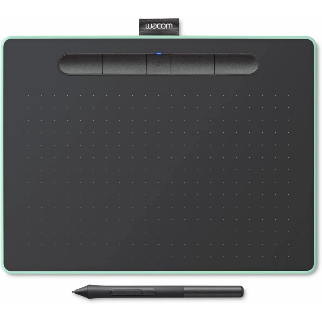 تابلت الرسم Wacom Intuos متوسط الحجم بتقنية البلوتوث، محمول للمعلمين والطلاب والمبدعين، 4 مفاتيح سريعة قابلة للتخصيص لأجهزة Chromebook Mac OS Android وWindows - أسود