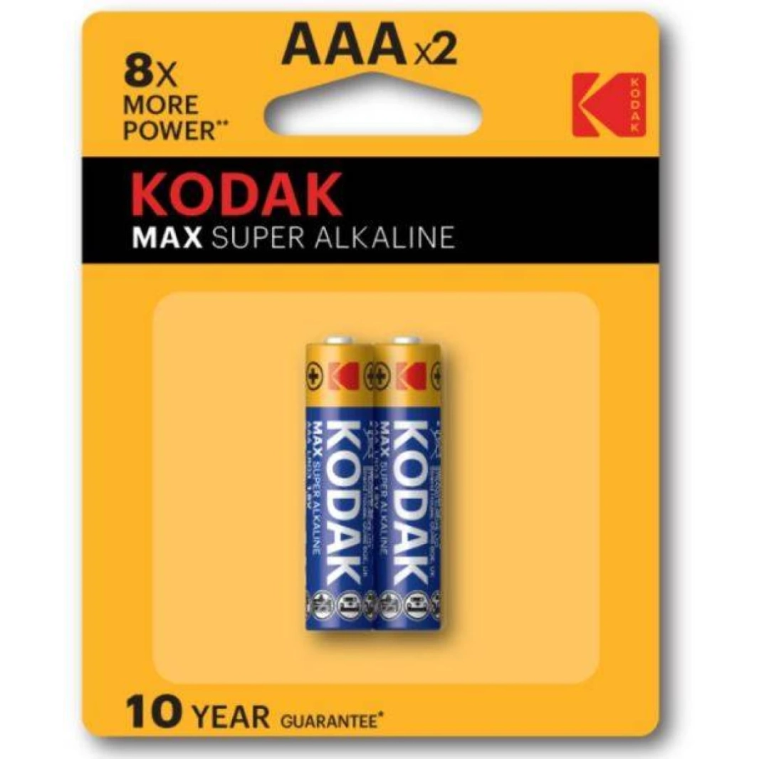 بطاريات Kodak Max AAA Super القلوية (1.5 فولت ، 2800 مللي أمبير في الساعة ، 2 حزمة)