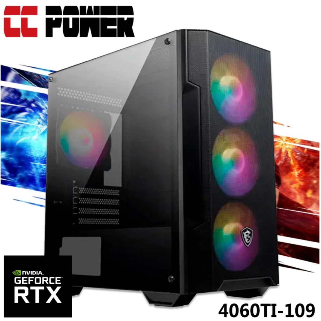 CC Power 4060TI-109 Gaming PC 12GEN Intel Core I5 ​​6 CORES W/ RTX 4060 TI 8GB DDR6 & Advance Air Cooler