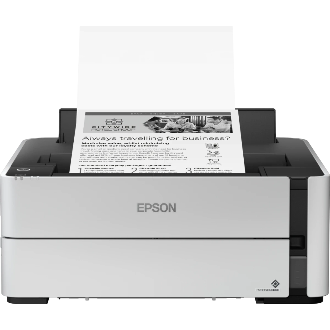 طابعة Epson EcoTank M1140 أحادية نظام خزان الحبر على الوجهين USB حتى 20 صفحة في الدقيقة مع دعم الحبر 11000 صفحة