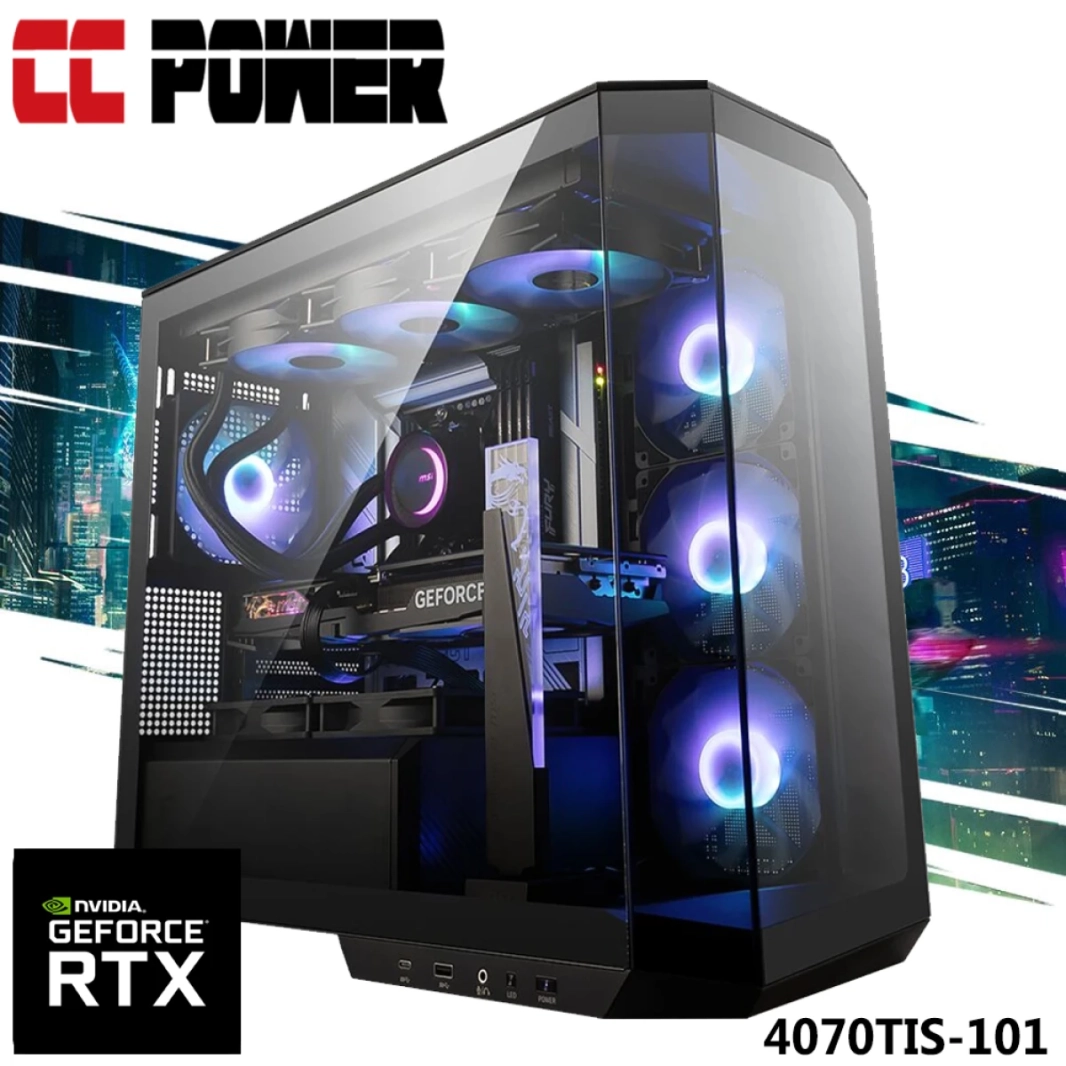 CC Power 4070TIS-101 Gaming PC NEW 7GEN AMD RYZEN 7 8 CORES W/ RTX 4070TI SUPER 16GB DDR6 W/ DDR5 MEMIME