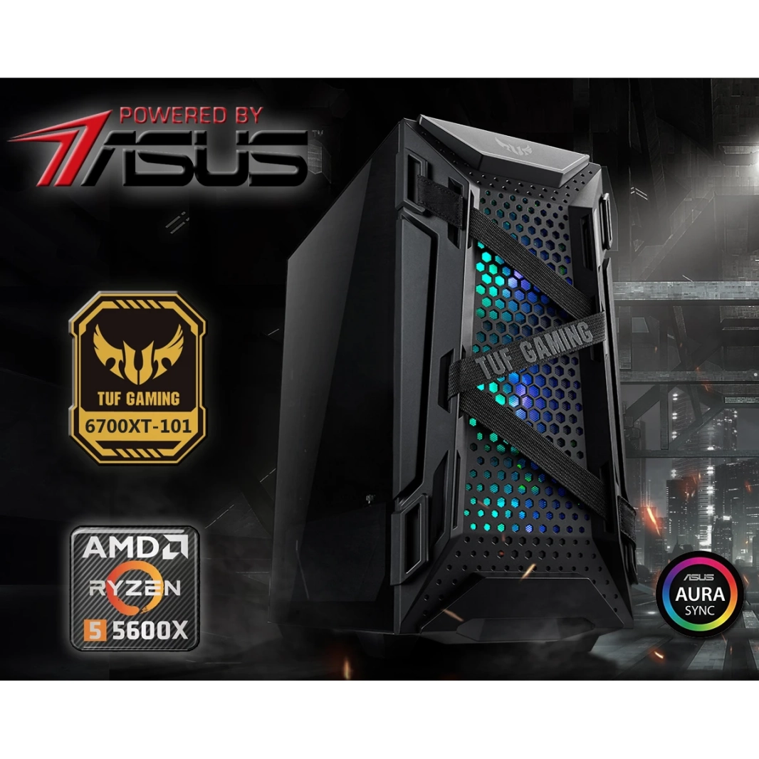 كمبيوتر POWER BY ASUS POWER 106 المخصص للألعاب مع معالج Core i5 من الجيل الثاني عشر و6 مراكز مع رسومات اختيارية