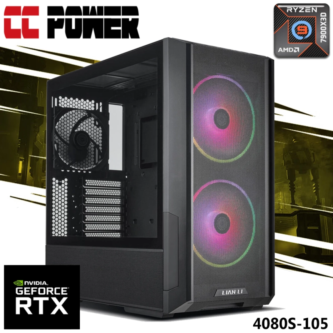 CC Power 4080S-105 Gaming PC 7GEN AMD RYZEN 9 7900X3D 12 CORES W/ NVIDIA RTX 4080 Super 16GB & LIPER