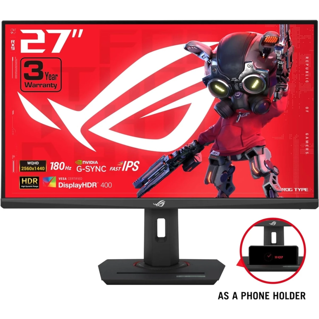 ASUS ROG Strix XG27ACS 27 "2K FAST IPS 180Hz 1MS HDR400 133 ٪ SRGB Extreme Low Motion Blur Sync G-Sync متوافق مع USB C ، DisplayWidget ، Socket Tripod