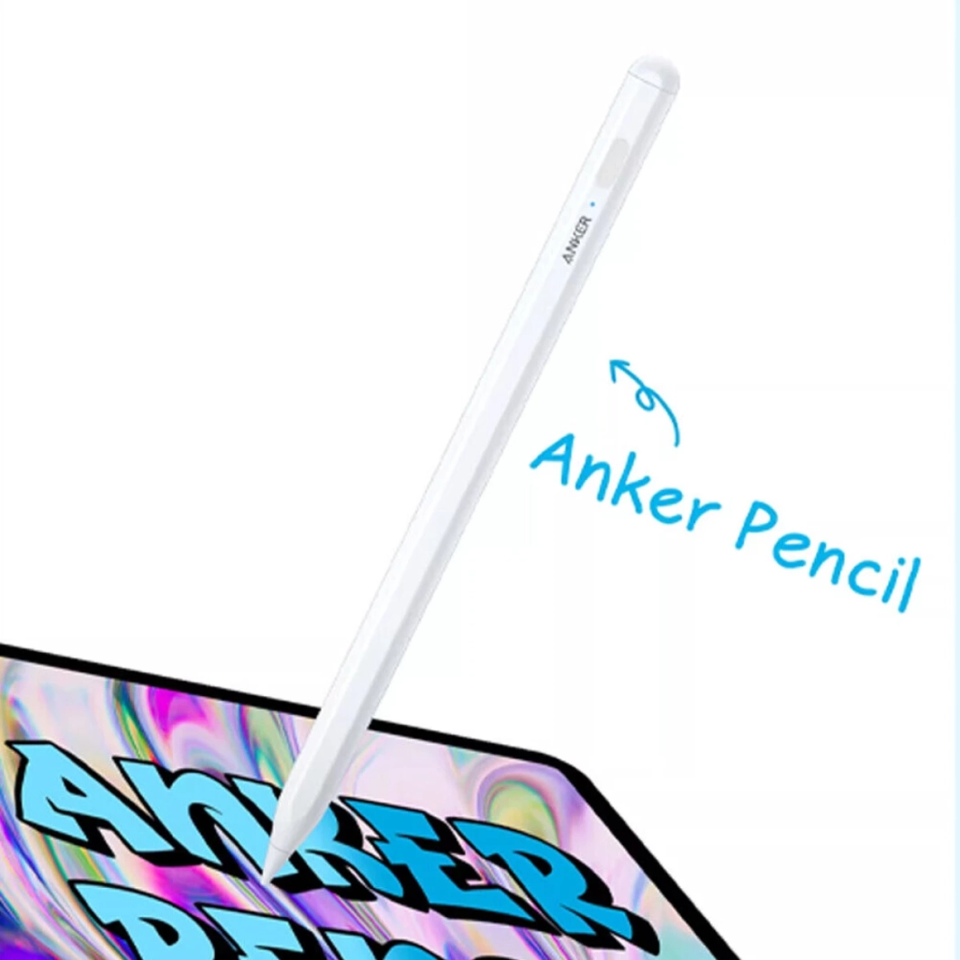 Anker Pencil A7166621 رسم القلم قلم بلوتوث 5.3 حتى 8 ساعات USB -C شحن Magnatic 15.4 غرام لأبل iPad - أبيض