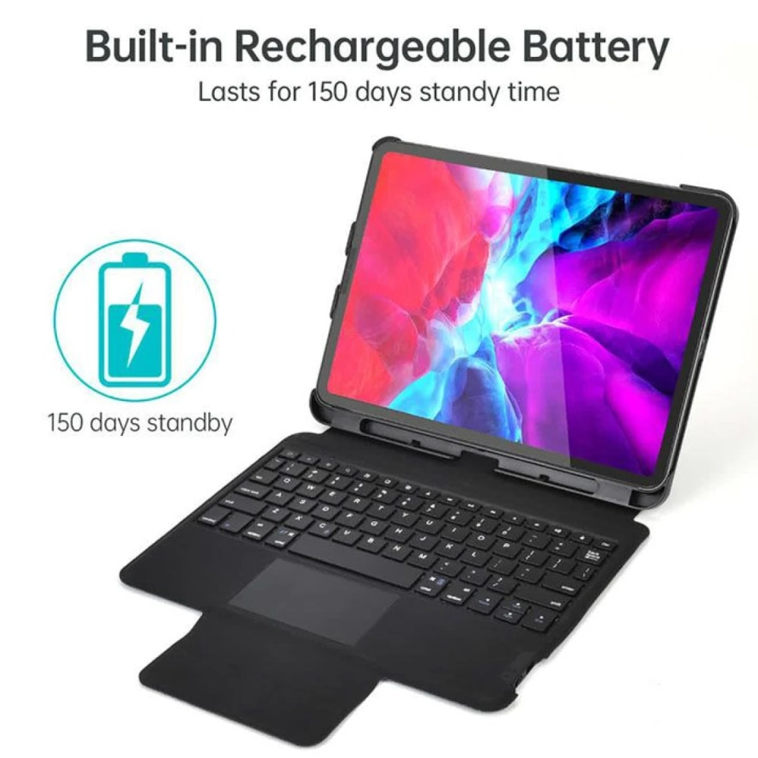 CHOETECH BH-015 حالة لوحة المفاتيح اللاسلكية لأجهزة iPad 12.9 "العربية / اللغة الإنجليزية (أسود)