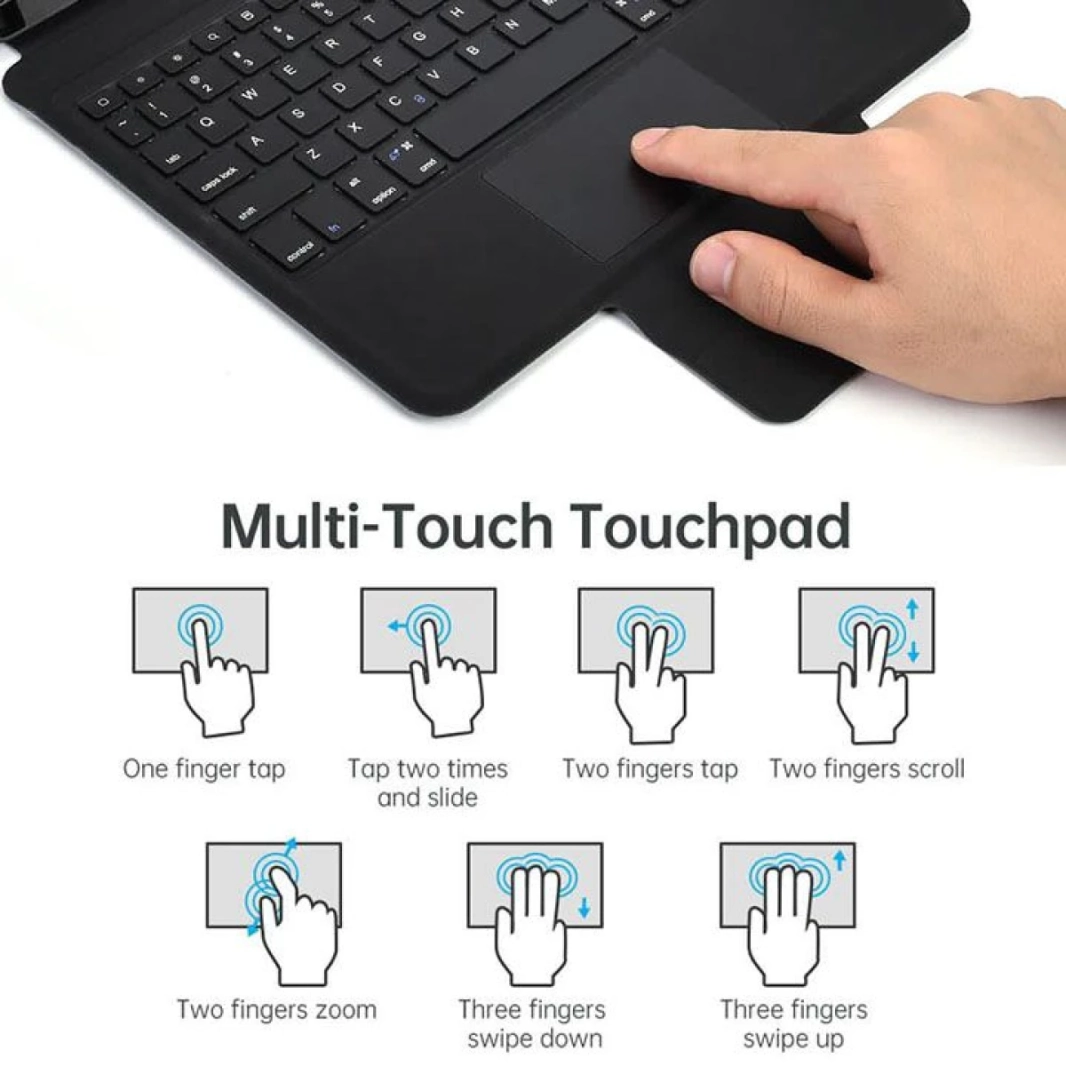 CHOETECH BH-015 حالة لوحة المفاتيح اللاسلكية لأجهزة iPad 12.9 "العربية / اللغة الإنجليزية (أسود)