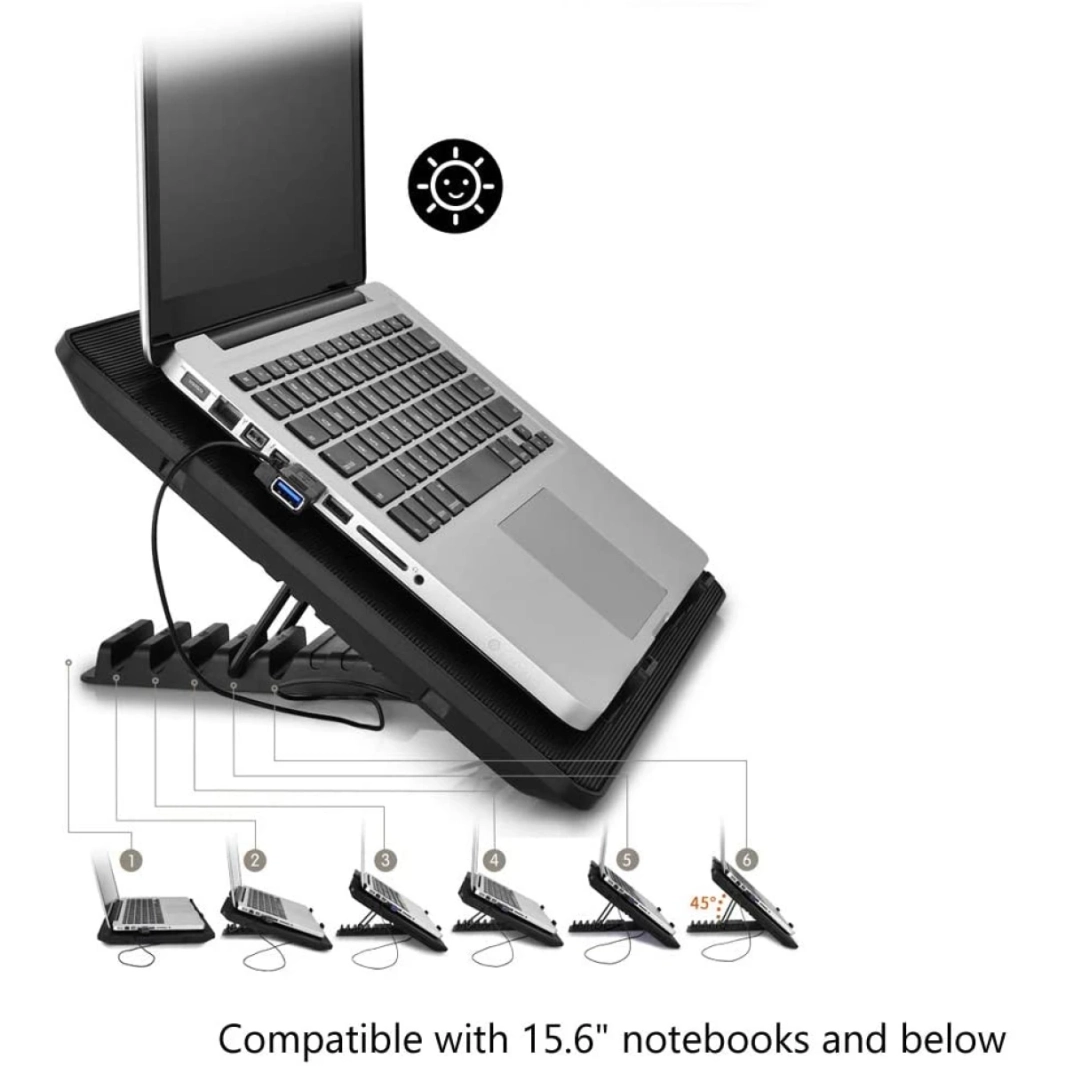 DeepCool U Pal 2x140mm المعجبين قابل للتعديل USB 3.0 مبرد الكمبيوتر المحمول