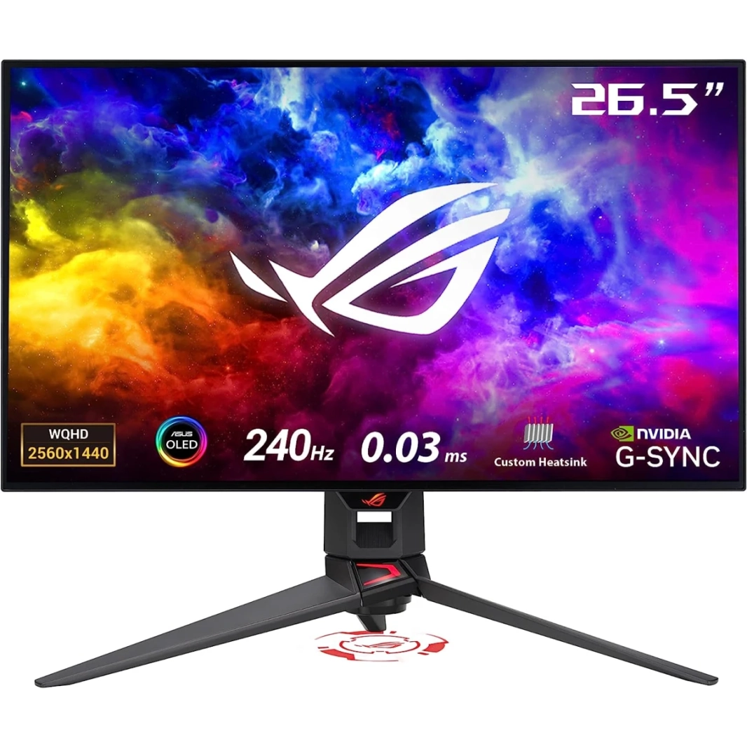 ASUS ROG SWIFT PG27AQDM 27 "OLED DSC 2K 240HZ 0.03MS G-Sync متوافق مع طلاء النصوص الدقيقة المضاد للتجديف 99 ٪ DCI-P3