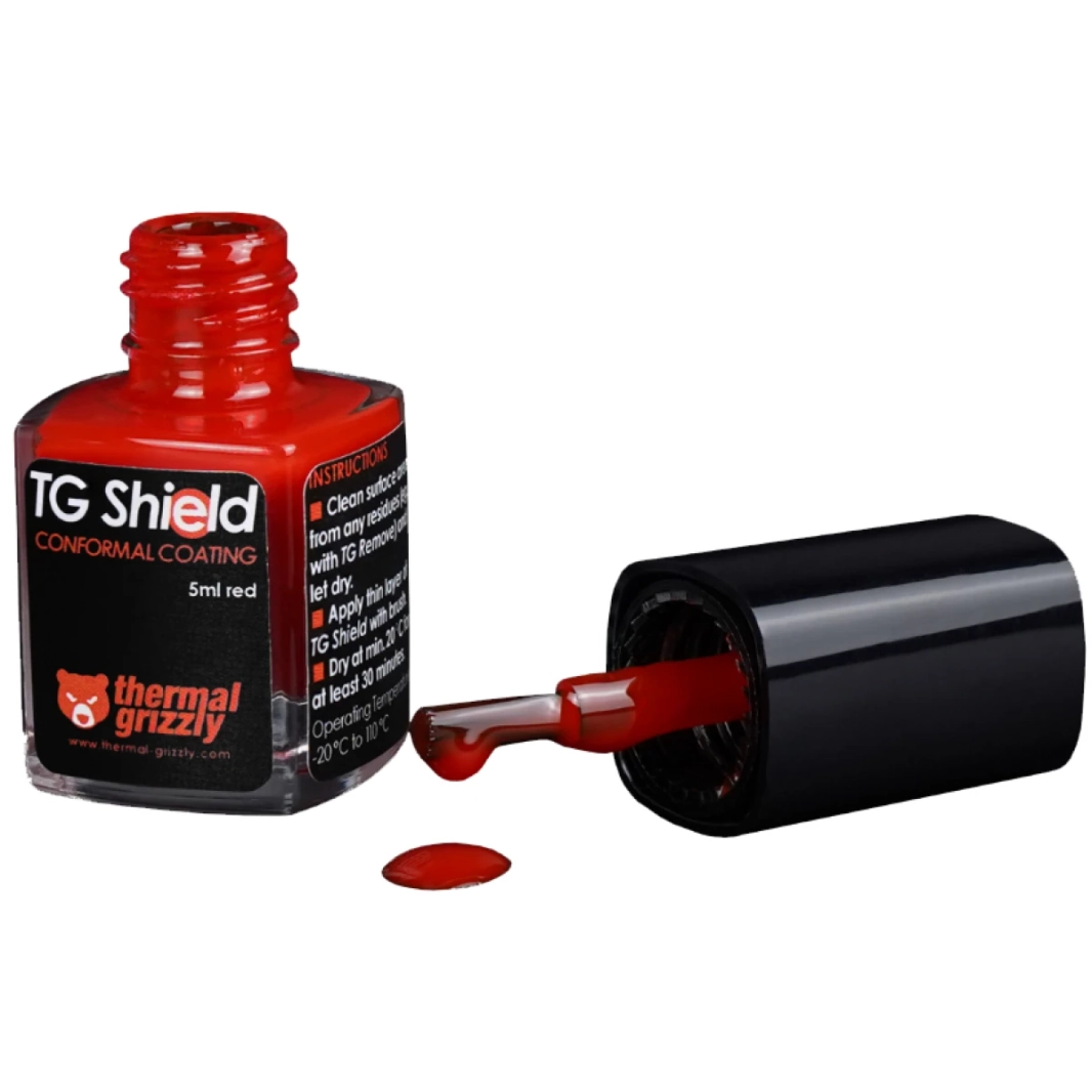 Grizzly TG -SHIELD طلاء متطابق معالجة الوقت 30 دقيقة عند 20 درجة مئوية حماية المكونات من الدوائر القصيرة المعدنية السائلة - الأحمر