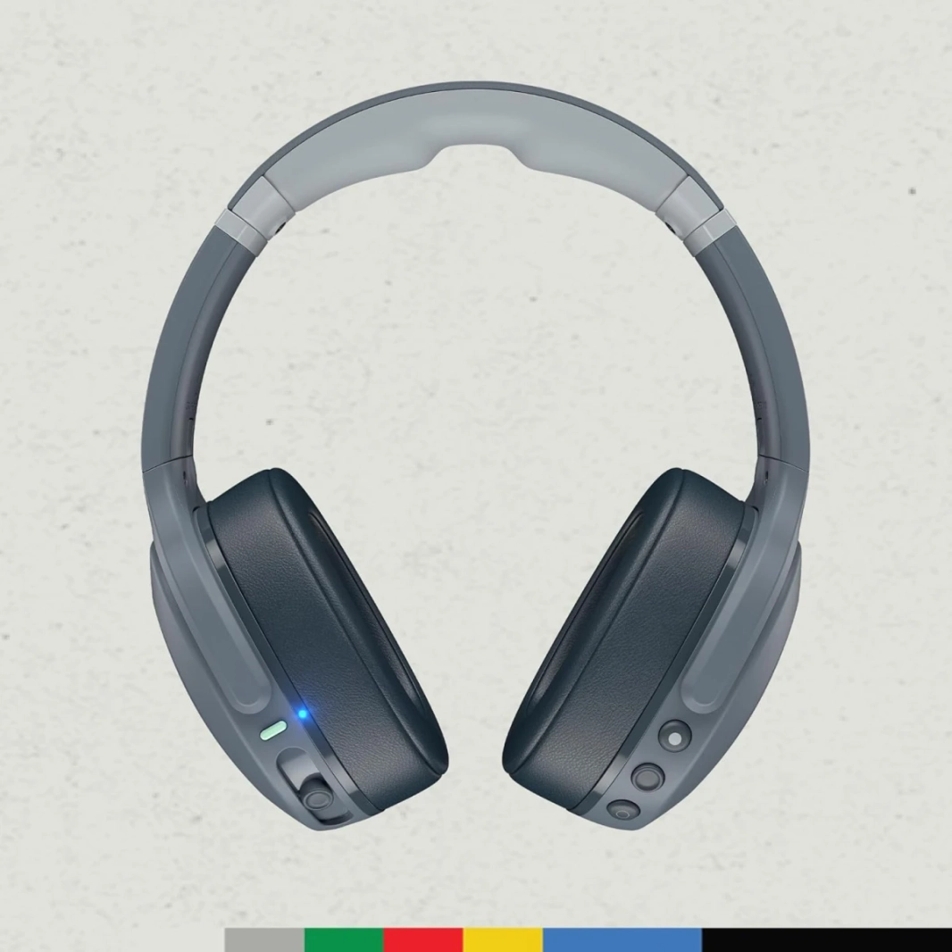 Skullcandy Crusher Evo Over -ear Wireless مع ميكروفون بطارية Bass 40 HR الحسي لأجهزة iPhone Android و Bluetooth - رمادي