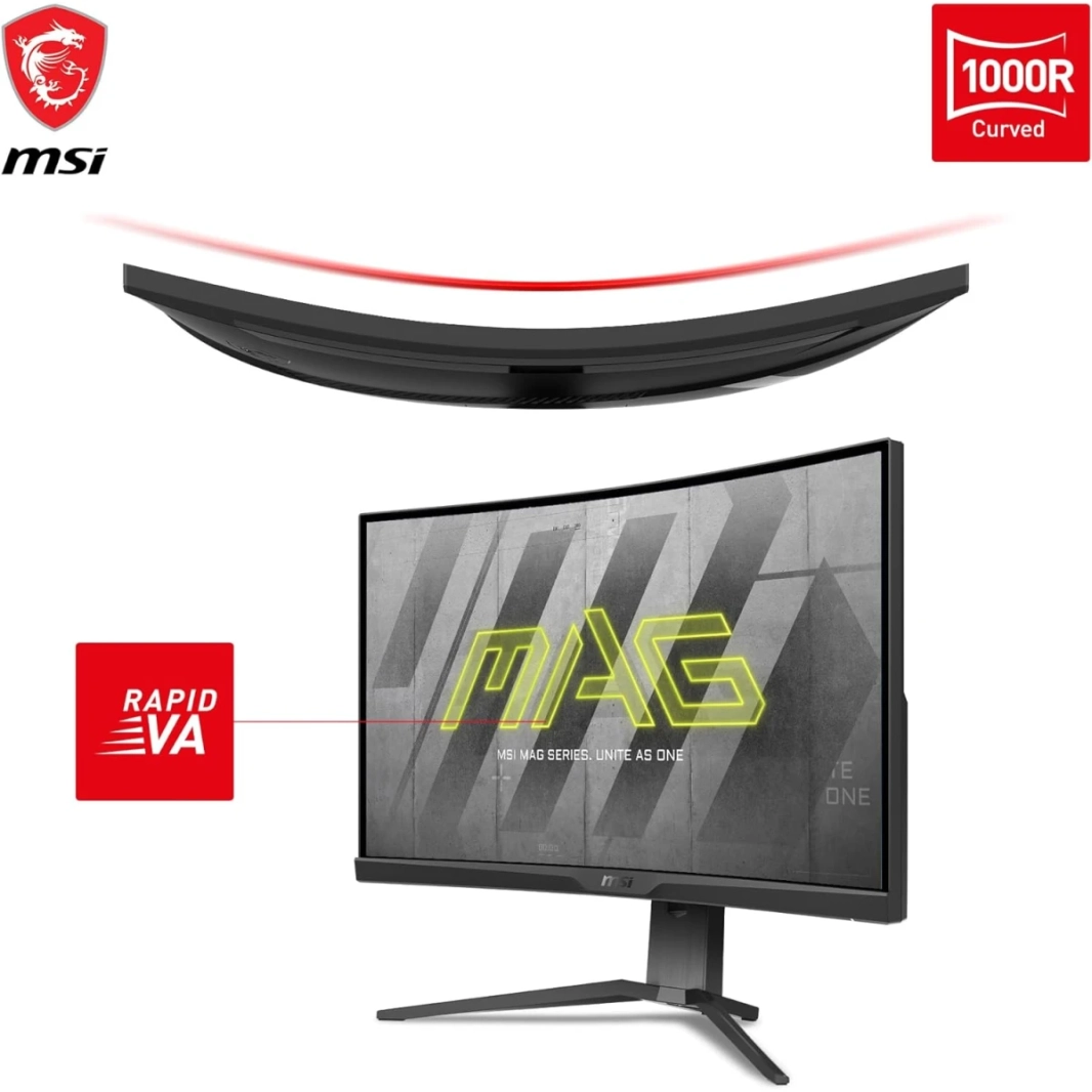 MSI MAG 325CQRF-QD 32 "Quantum Dot WQHD 2K Curved 1000r Rapid VA 170Hz 1MS DisplayHdr 400 AMD FreeSync Premium W/ USB Type-C