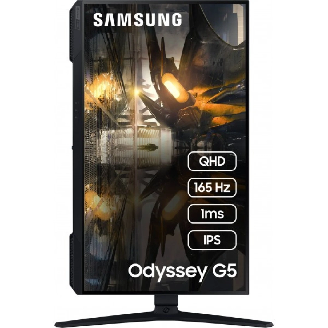 Samsung 32 "Odyssey G5 (G50A) IPS 2K HDR10 165HZ 1MS G -Sync متوافق مع حامل قابل للتعديل - أسود