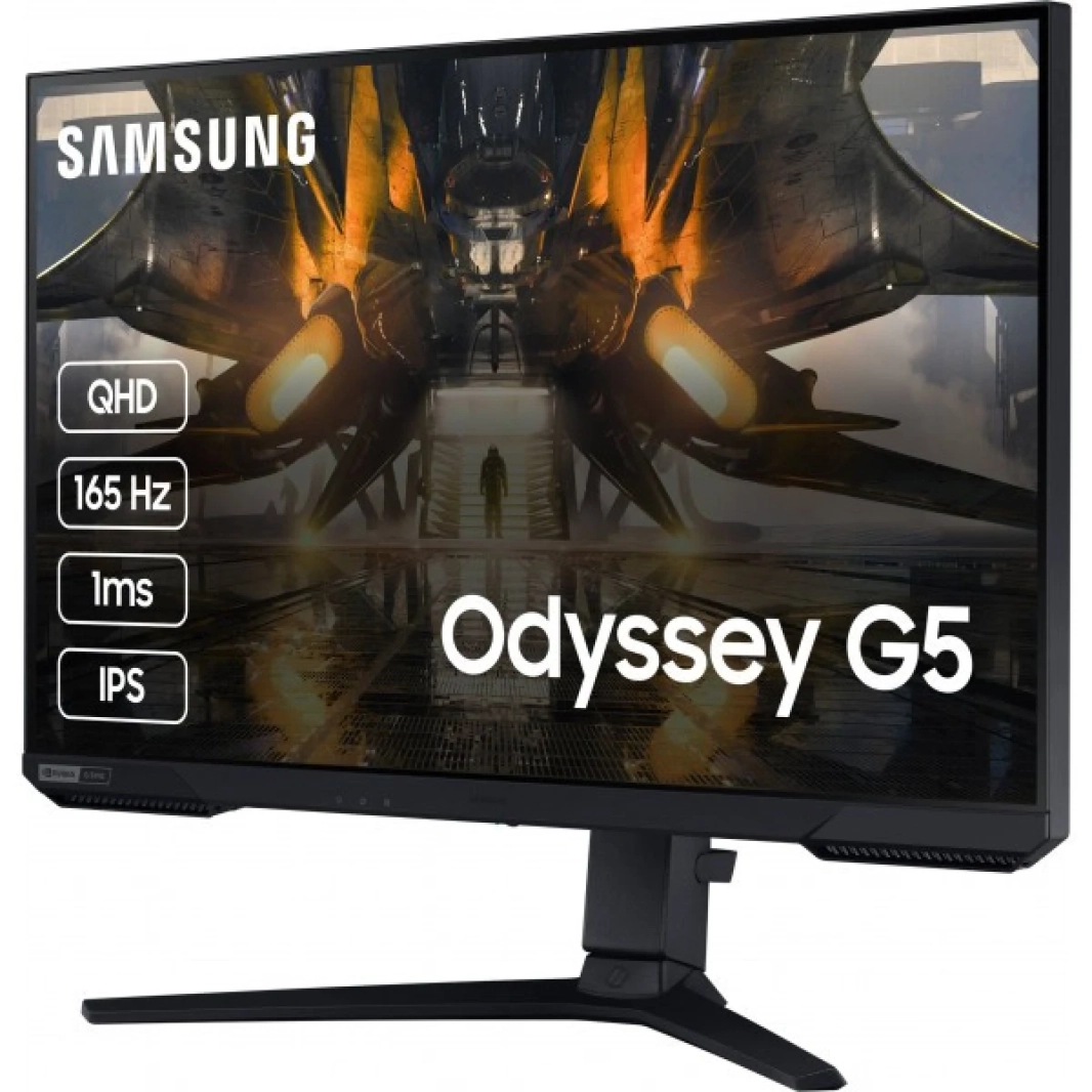 Samsung 32 "Odyssey G5 (G50A) IPS 2K HDR10 165HZ 1MS G -Sync متوافق مع حامل قابل للتعديل - أسود