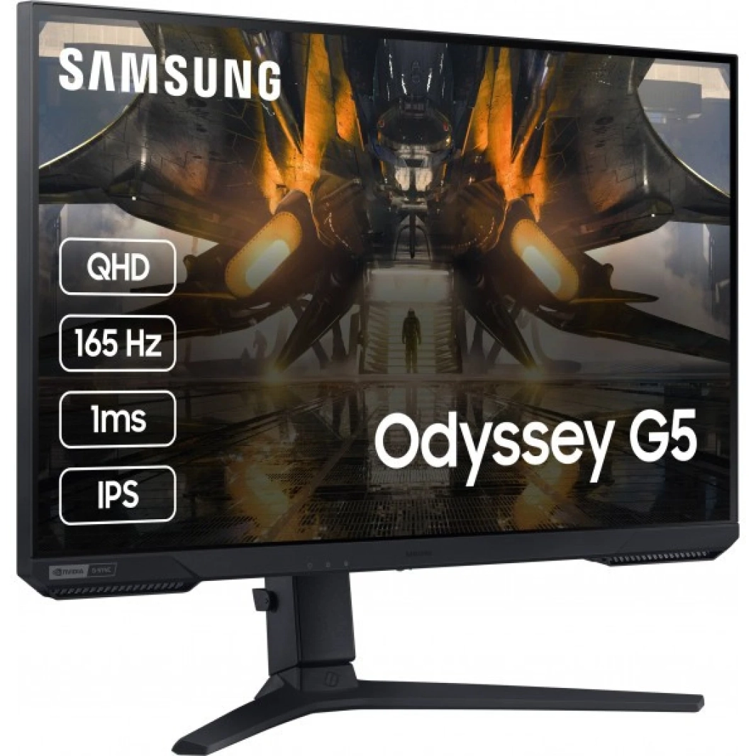 Samsung 32 "Odyssey G5 (G50A) IPS 2K HDR10 165HZ 1MS G -Sync متوافق مع حامل قابل للتعديل - أسود