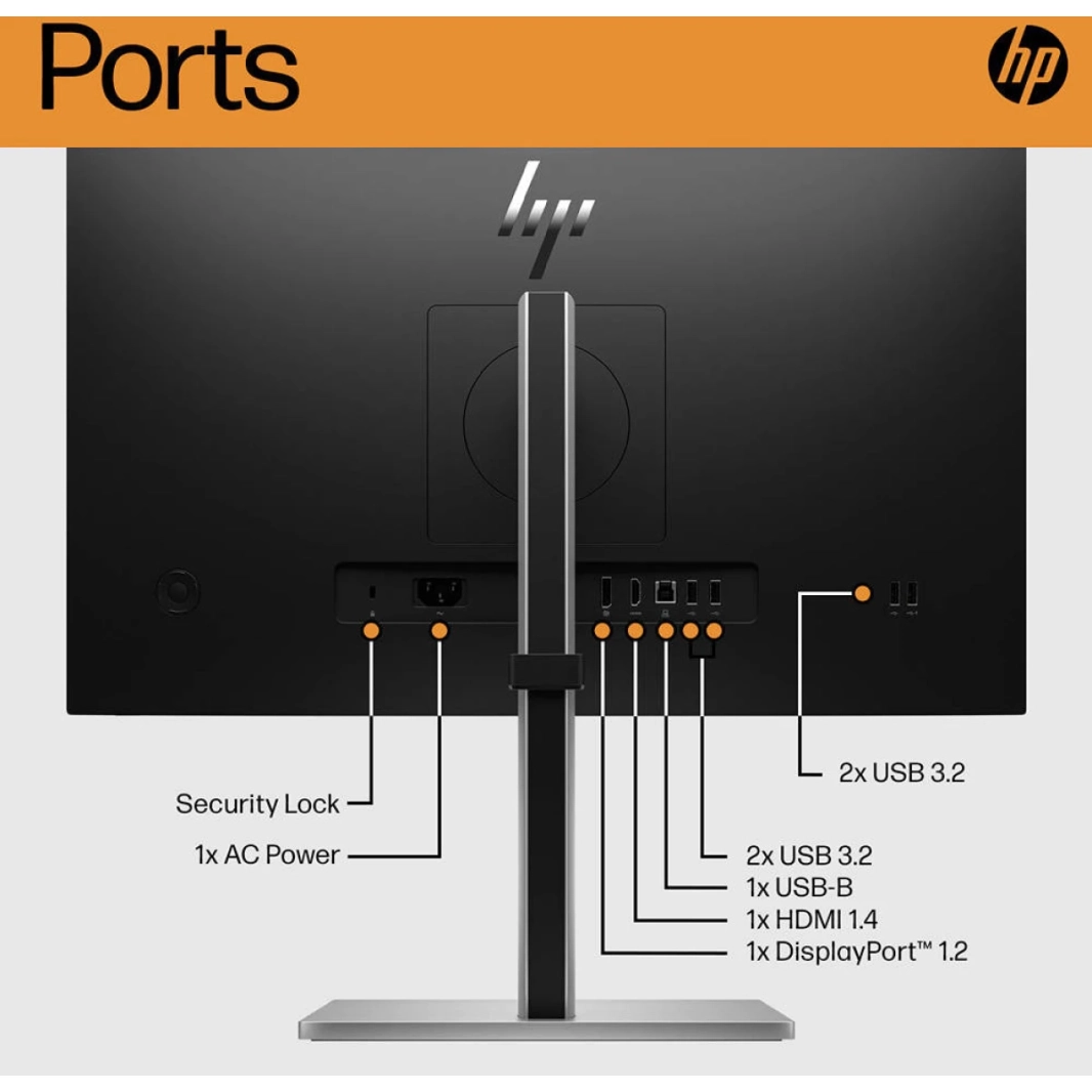 HP E24 G5 24 "IPS Full HD Professional 75Hz 4-Way قابل للتعديل 99 ٪ SRGB HP EALE ESTER W/ DISTRAL