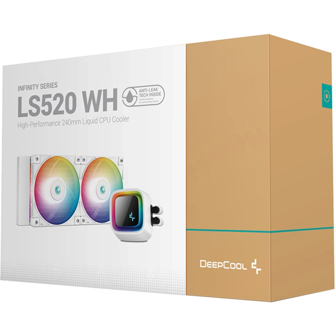 Deepcool LE520 سائل مبرد 220W TDP AIO 240MM ARGB PWM مروحة النحاس حرارة ALUTIATIAR CPU TECH CPU CPU CONDEL و AMD - أبيض