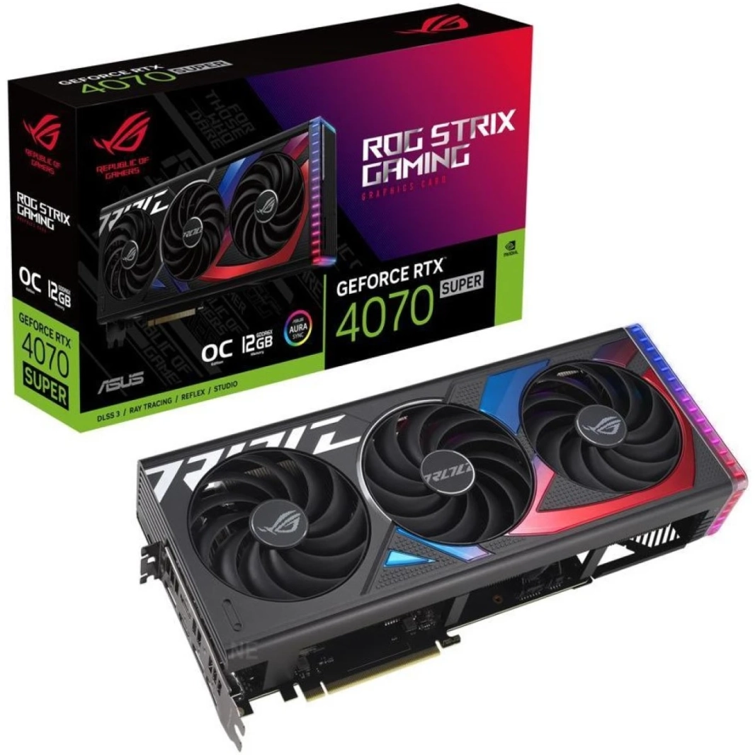 Asus Rog Strix Nvidia Geforce RTX 4070 Super OC Edition 12GB GDDR 6X MATTER PRATCHED POTTER SENSING AURA SYNC