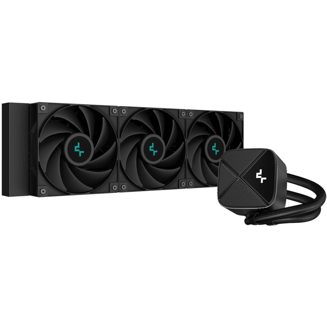 DeepCool LS720S Zero Dark Liquid Cooler 360mm 3100rpm 300W TDP AIO Cooler Anti Tech CPU COLLER COLLER AMD & Intel - Black