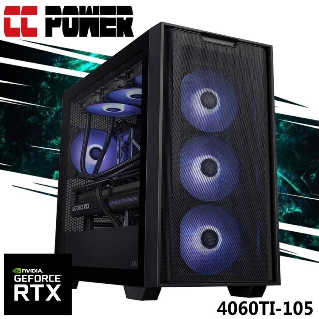 CC Power 4060TI-105 Gaming PC New 14Gen Intel Core I7 20-Cores W/ RTX 4060TI 8GB DDR6 W/ DDR5 Memory & Advance Air Cooler