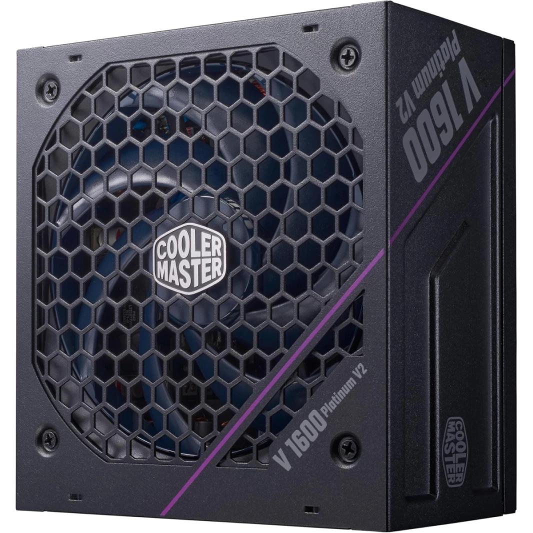 Cooler Master v Platinum 1600 V2 ATX 3.1 Full Modular80+ Platinum Dual RTX 4000 دعم مروحة حرارة حرارية مغلفة بأرجواني الأرجواني