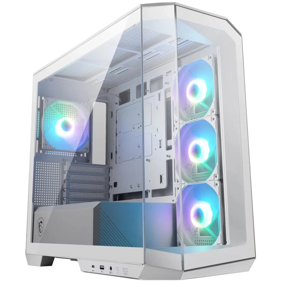 MSI MAG PANO M100R PZ Micro ATX دعم COSTER Back-Connect 270 DEGREE PANORAMIC DISPLAY 4X ARGB FORS-WHITE