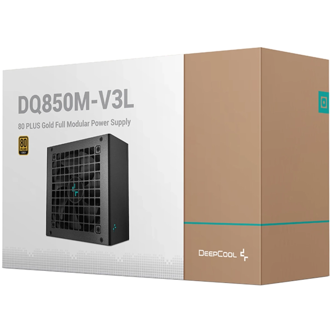 DeepCool DQ850-M-V3L 850W 80+ GOLD COMPULE COMPULE COMPATORS CALPACORTORS COMPACITORS-Black