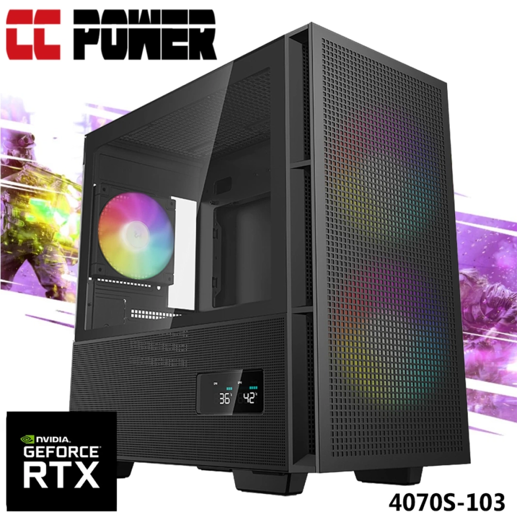 CC Power 4070S-103 Gaming PC 12GEN Intel Core I9 16-CORES W/ NVIDIA RTX 4070 Super 12GB & Liquid Cooler