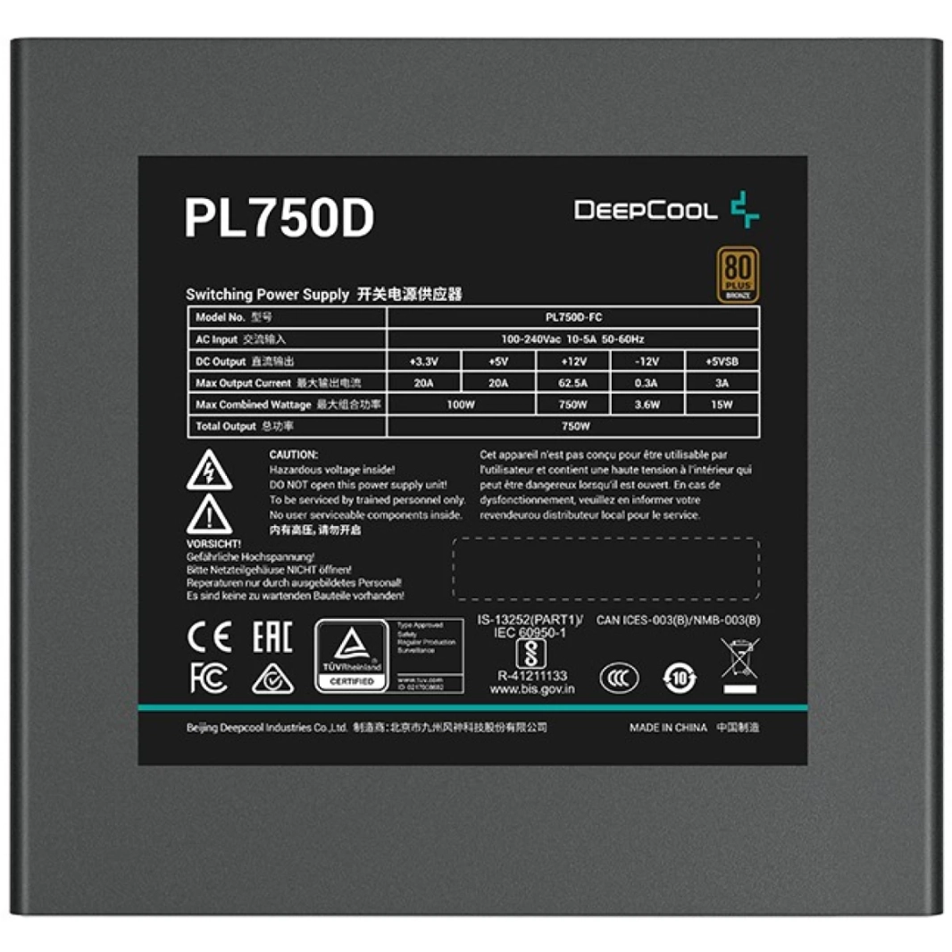 DeepCool PL750D 80 Plus Bronze 750W ATX12V V3