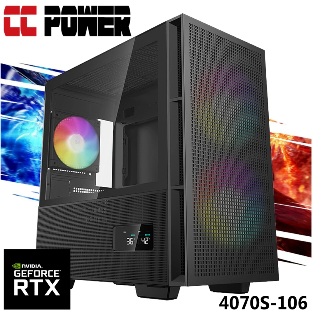 CC Power 4070S-106 Gaming PC New 12Gen Intel Core I7 K-Series 12-Cores W/ Nvidia RTX 4070 Super 12GB DDR6 & LIPER