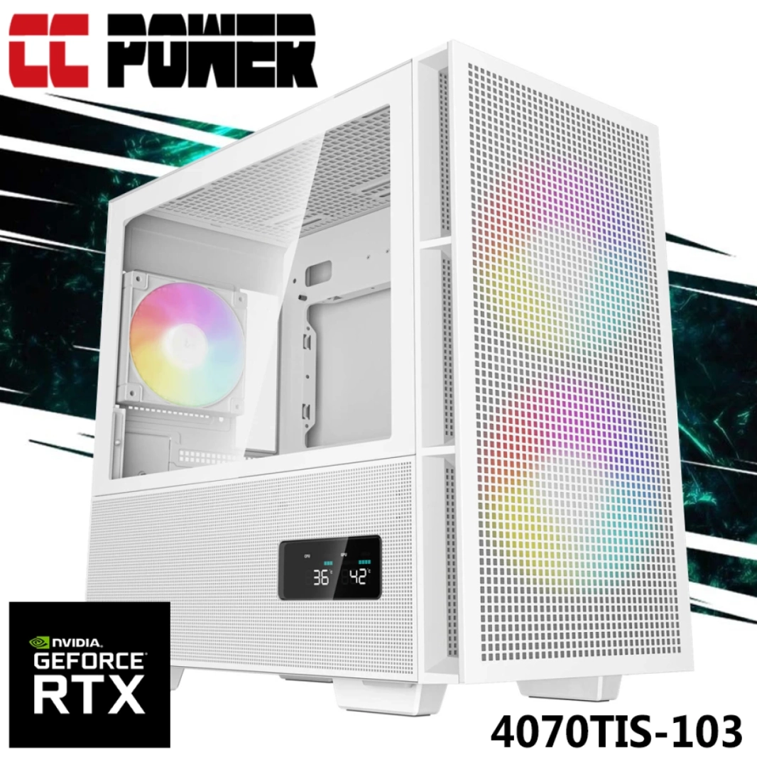 CC Power 4070TIS-103 Gaming PC 14GEN Intel Core I7 K-Series 20-CORES W/ NVIDIA RTX 4070TI Super 16GB & Liquid Cooler