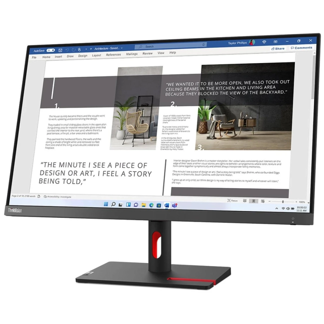 Lenovo Thinkvision S27i -30 27 "IPS Full HD 100Hz 99 ٪ SRGB VGA & 2X HDMI W/ حامل الهاتف ومكافحة الإمالة - أسود