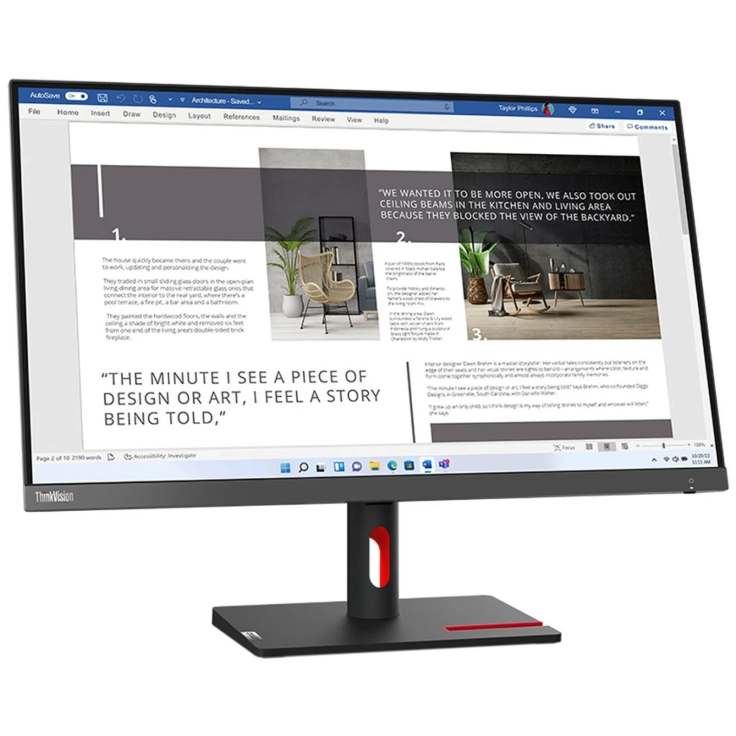 Lenovo Thinkvision S27i -30 27 "IPS Full HD 100Hz 99 ٪ SRGB VGA & 2X HDMI W/ حامل الهاتف ومكافحة الإمالة - أسود