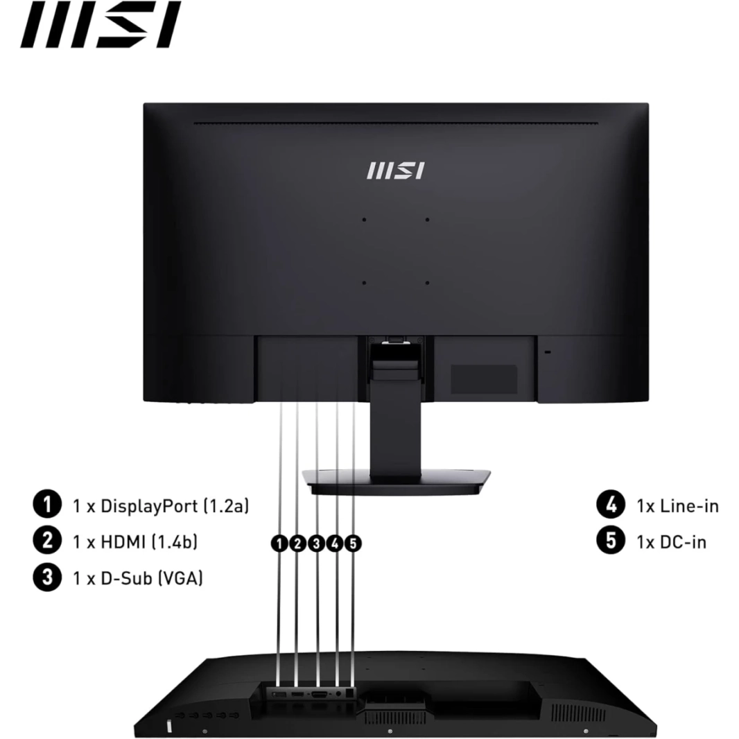 MSI Pro MP273A 27 "IPS Full HD 100Hz Less Blue Light Pro Vesa Mountable مكبرات صوت مضمنة قابلة للإمالة HDMI & DP-أسود