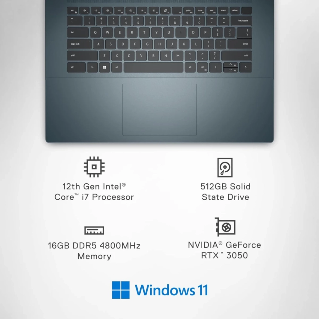 Dell Inspiron 16 Plus 7620 (2022) New 12Gen Intel Core i7 14 cores w/ RTX 3050 4GB & IPS 3K Display - Dark Green