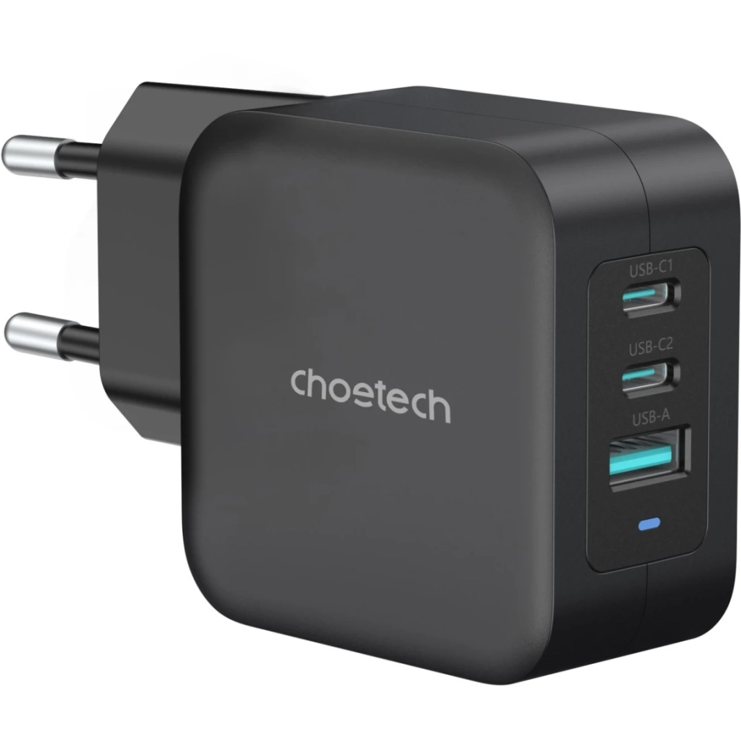 Choetech PD8005 مزدوج USB Type -C & 1x USB A Charger Charger Max 100W Universal Charger for Home ، Work ، Travel - Black