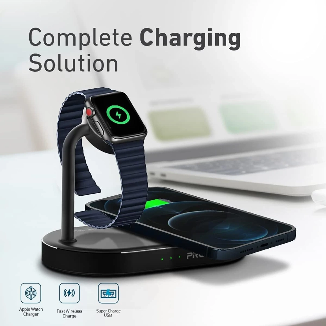 PROMATE WAVEPOWER Aluminium Charger Stark Stand Multi-Device Charging W/ Qi معتمد