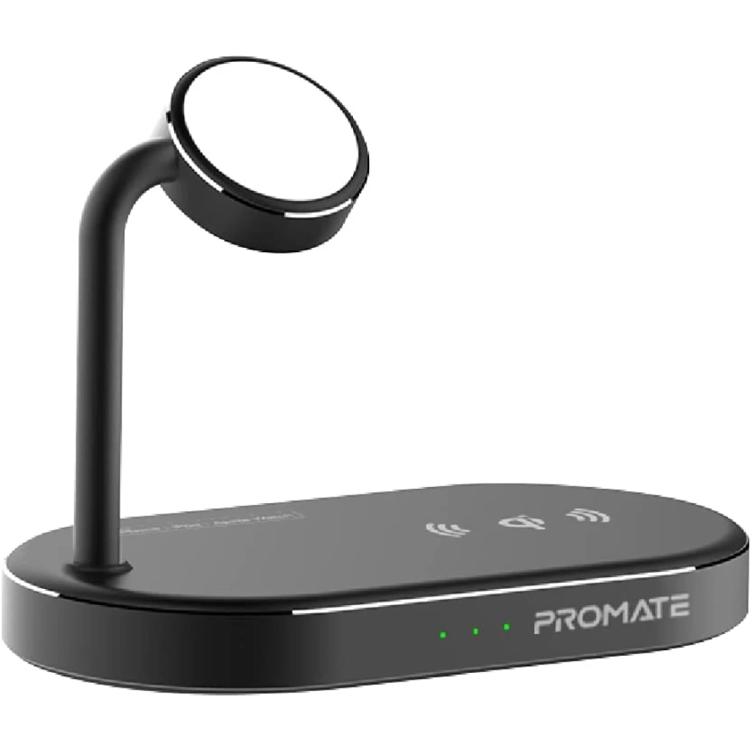 PROMATE WAVEPOWER Aluminium Charger Stark Stand Multi-Device Charging W/ Qi معتمد