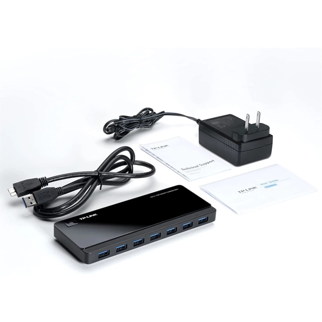 TP-LINK UH720 Powered USB HUB 3.0 مع 7 منافذ بيانات USB 3.0 و 2 منافذ USB الشحن الذكية لنظام التشغيل Windows & Mac Power ON/OFF