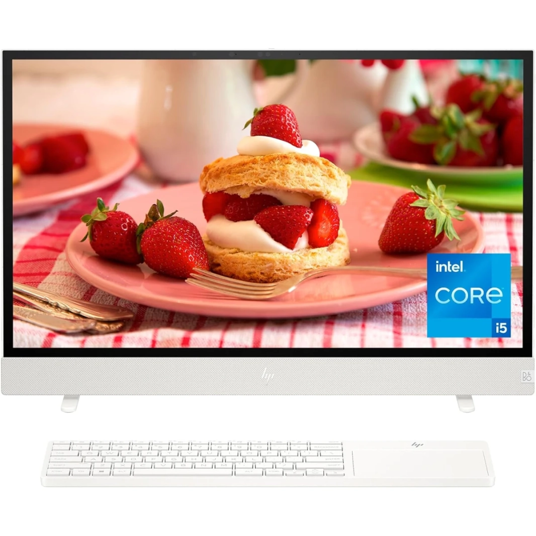 HP Envy Move All-in-One 24-CS0002ne (2023) 13Gen Intel Core I5 ​​10-Cores Mable و Rechargable w/ IPS 2K 24 "شاشة تعمل باللمس-أبيض