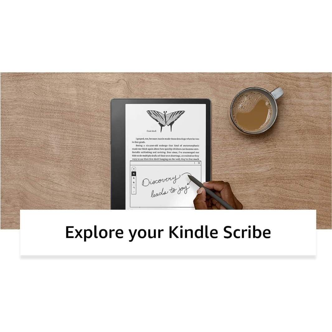 Amazon Kindle Scribe E -Reader New (2022) 32GB تخزين القراءة والكتابة مع 10.2 "عرض وقلم متميز - رمادي