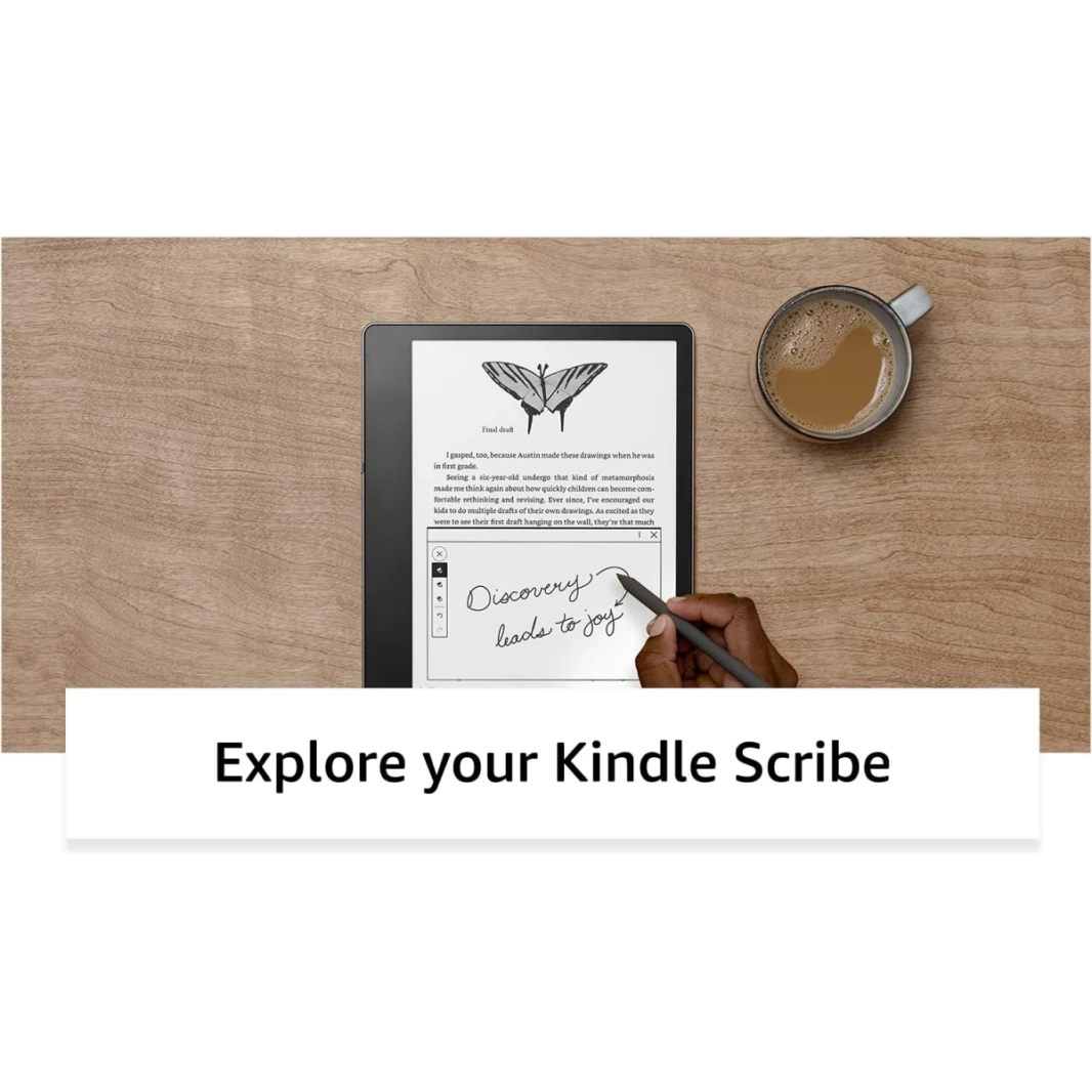 Amazon Kindle Scribe E -Reader New (2022) 32GB تخزين القراءة والكتابة مع 10.2 "عرض وقلم متميز - رمادي