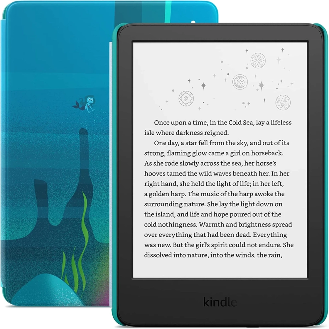 Amazon New Kindle Kids (2022) 16GB WiFi 6 "الأخف والأكثر دمجًا على Kindle 300 PPI حتى 6 أسابيع بطارية - Ocean Explorer