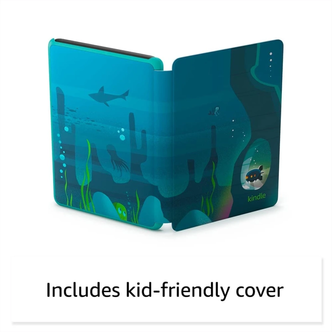 Amazon New Kindle Kids (2022) 16GB WiFi 6 "الأخف والأكثر دمجًا على Kindle 300 PPI حتى 6 أسابيع بطارية - Ocean Explorer