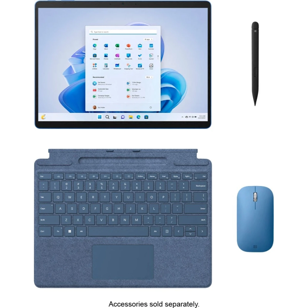 Microsoft Surface Pro 9 (أحدث طراز) 12Gen Intel Core i5 10-Cores 2-in-1 Touch w/ 2.8k 120hz شاشة وتخزين 256 جيجابايت-الياقوت