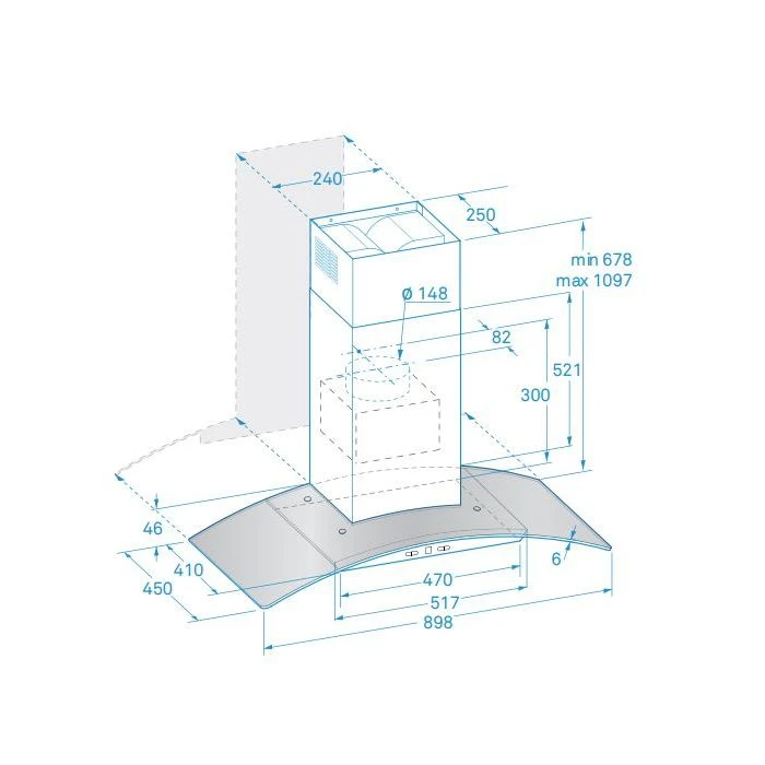 IHGC 9.5 F AM X شفاط انديست 90سم