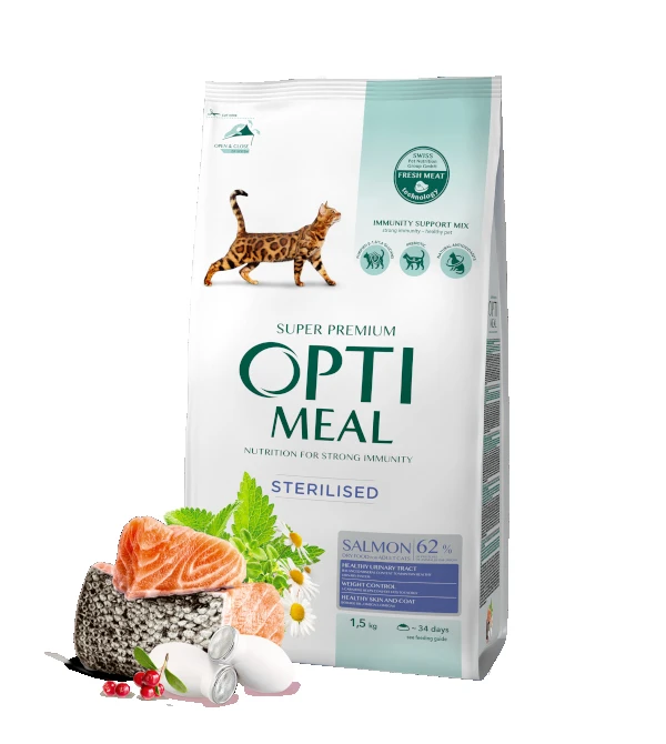 COMPLETE DRY PET FOOD FOR STERILISED CATS - SALMON  - /1.5 kg