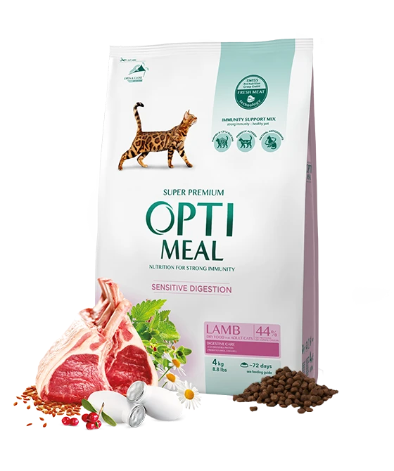 Opti meal Adult Cats With Sensitive Digestion Lamb 4kg  - /4kg